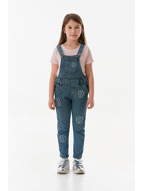 Fullamoda Çiçek Nakışlı Kız Çocuk Salopet - S000381038-17234