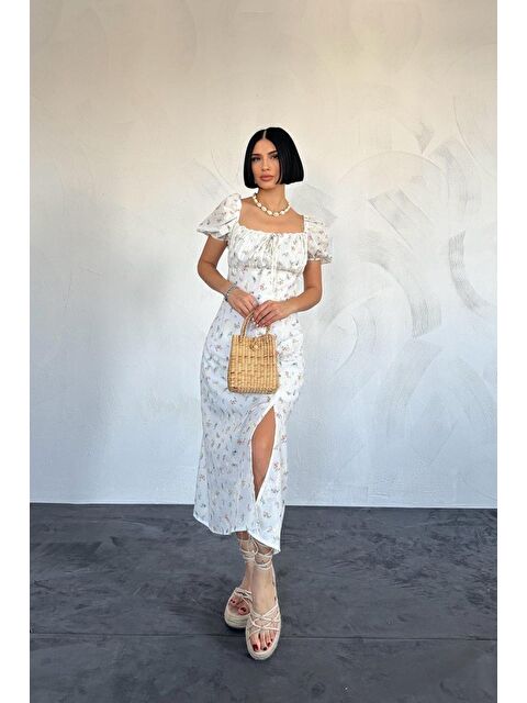 Jane's Lila Çiçekli Yazlık Elbise