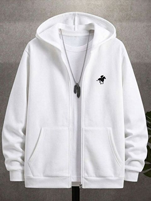 Trendseninle Beyaz Horse Baskılı Hırka - S000523496-20063