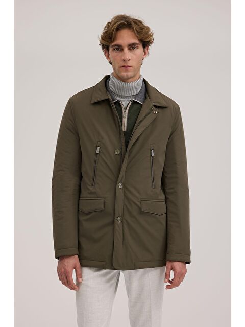 JAKAMEN Haki Comfort Fit Bebe Yaka Fermuarlı Mont - S000496572-18547