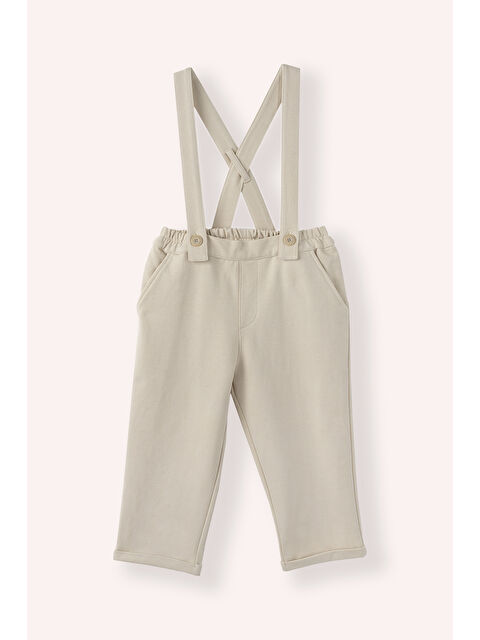 Panço Erkek Çocuk Askılı Örme Salopet Bej - S000419800-19928