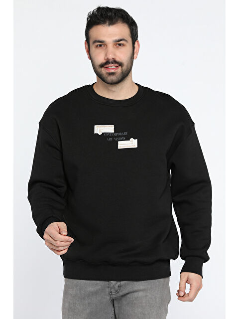 Mishar İtalia Erkek Bisiklet Yaka Baskılı Üç İplik Şardonlu Sweatshirt - S000324285-19351