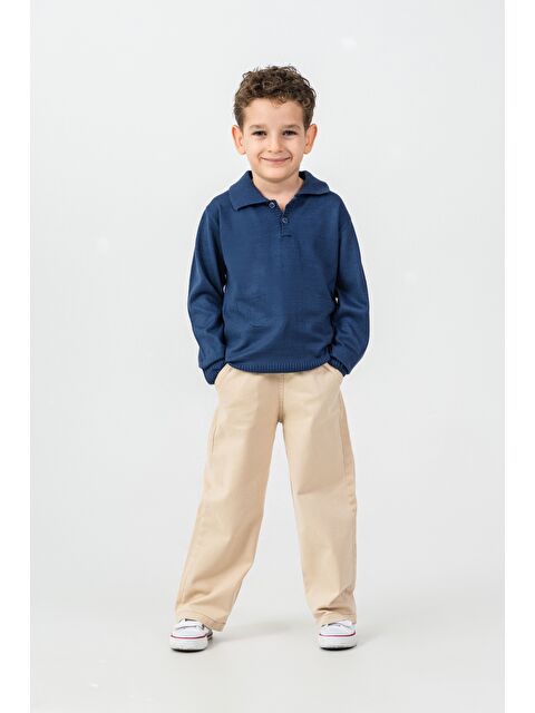 Mr Tuffy Erkek Çocuk Triko Polo Yaka Kazak Gabardin Pantalon Alt-Üst Takım - S000482681-21164