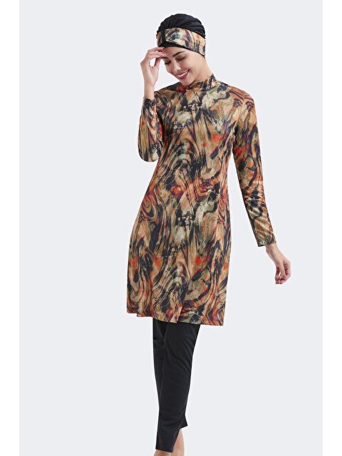 C&City Tam Kapalı 3'Lü Tesettür Mayo C11003 Siyah - S000215942-19351