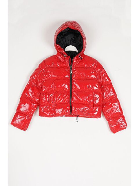 Zepkids Kapüşonlu Uzun Kol Kırmızı Renk Kız Çocuk Mont - S000357117-20045