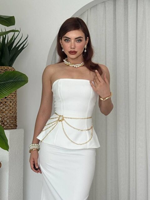 Jane's Spas Straplez Elbise - S000527853-20063