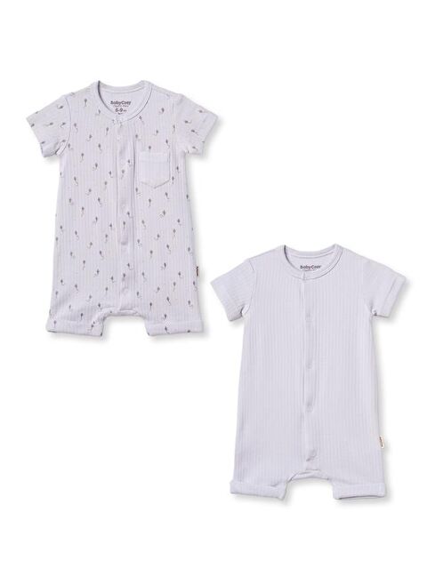 BabyCosy Organic  Bebek Şort Kollu Tulum, %100 Organik Pamuk, Bebek ve Yenidoğan Serisi - CSYM31117