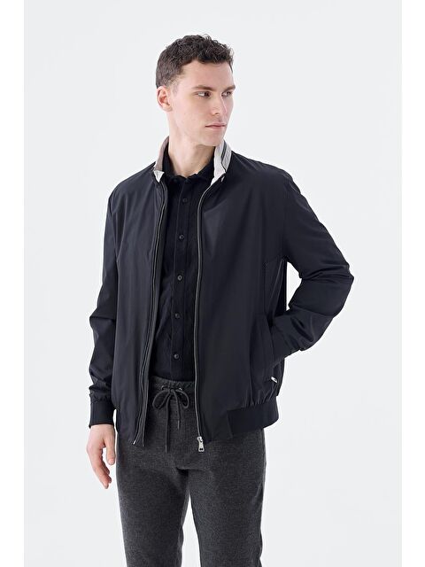 JAKAMEN Siyah Comfort Fit Kapüşonlu Rahat Mevsimlik Spor Mont - S000496579-19351