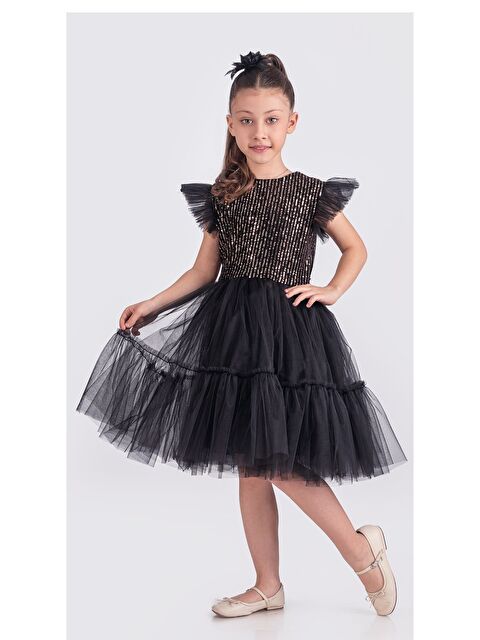 Mnk Baby & Kids Pul Payet Katkat Tütü Etekli Kız Çocuk Elbise M00722 - S000388580-37446