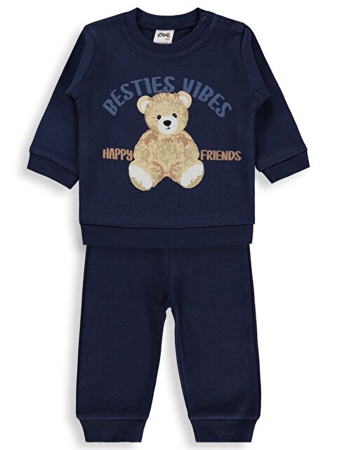 Civil Baby Ayıcık Baskılı 3-18 Ay Takım - Lacivert