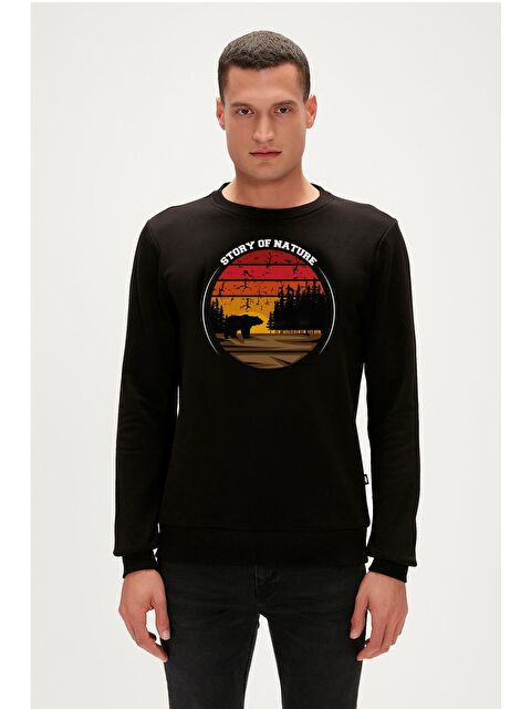 Bad Bear Story Crewneck Siyah Erkek Sweatshirt - S000259587-19351