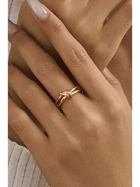 New Obsessions 18 K Altın Kaplama Düğüm Modelli Kadın Yüzük - S000422679-20076