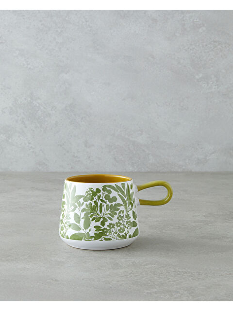 English Home Growtopia Stoneware Kupa 340 ml Yeşil-Beyaz - S000446779-37467