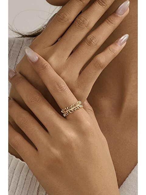 New Obsessions 19 K Altın Kaplama Başak Modelli Kadın Yüzük - S000422680-20076