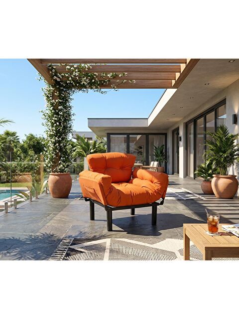Pafu Nitta Tekli Su Geçirmez Bahçe Koltuğu - Turuncu