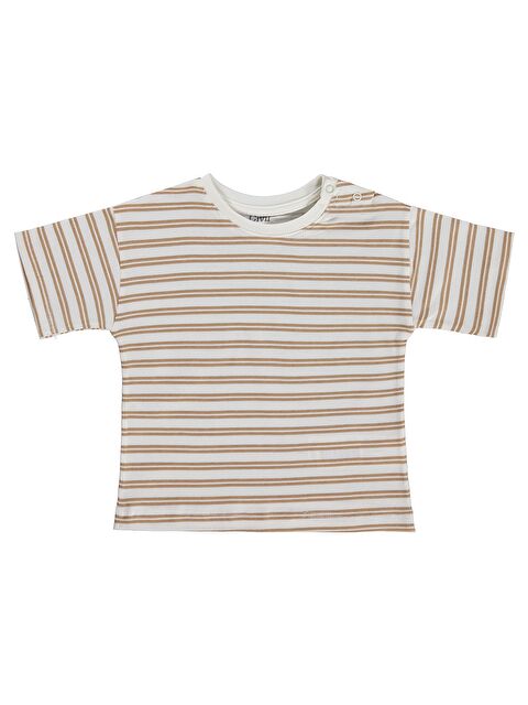 Civil Baby Çizgili 6-18 Ay Tişört - Kahverengi