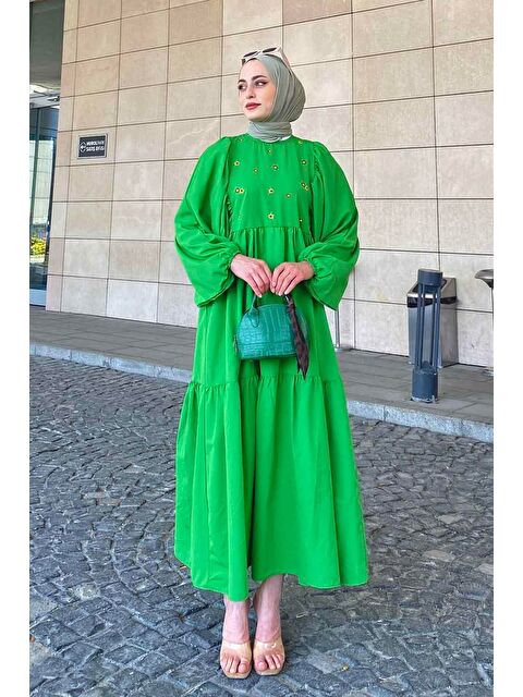 Lamelif Yazlık Elica Elbise Yeşil - S000517733-18194