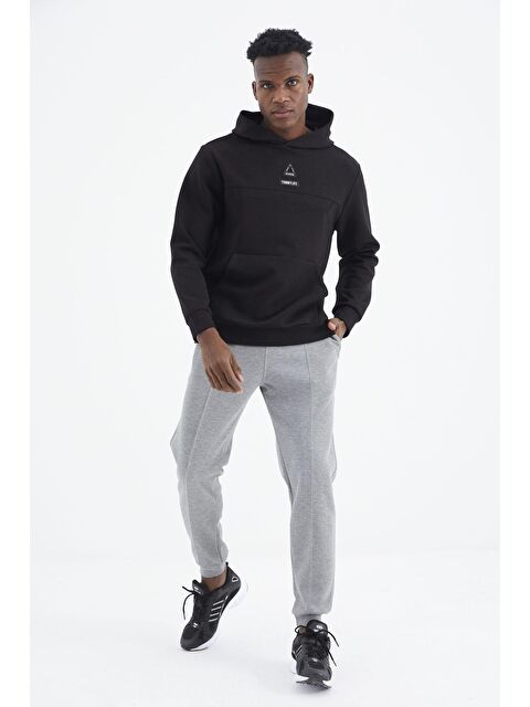Tommylife Gri Melanj  Bağcıklı Ön Dikiş Detaylı  Standart  Kalıp  Erkek Jogger Eşofman Altı - 84994 - S000084587-74