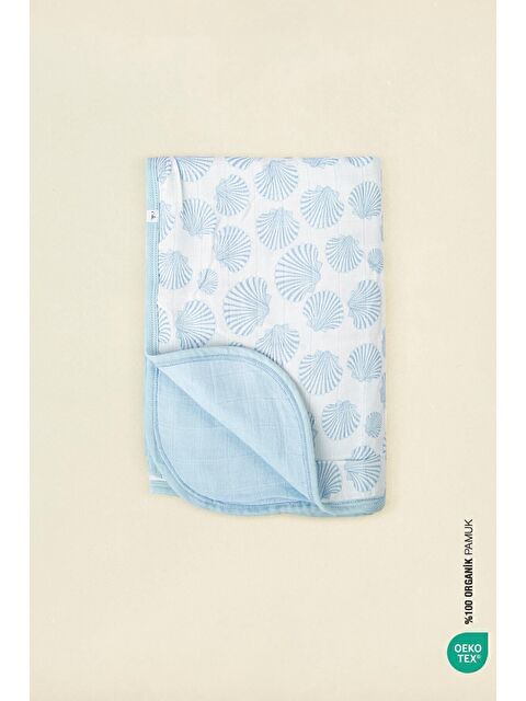 İrya BebeMarin Seashell Müslin Battaniye 120x120 Mavi - S000503719-17234