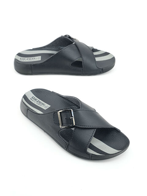 Gezer Erkek Yazlık Tek Toka Ayarlanabilir Suni Deri Rahat Taban Günlük Terlik - S000403510-19351