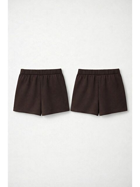 JackandRoy 2li Set Genç Kız Beli Lastikli Basic Pamuklu Şort - S000524814-28102