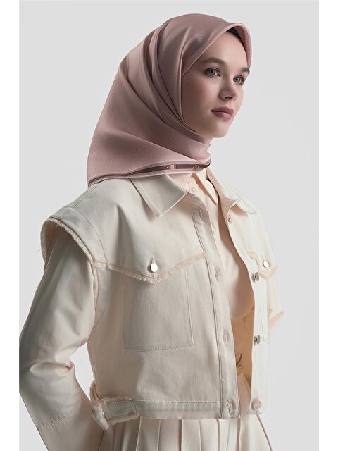 ARMİNE Monogram Desenli Saf İpek Twill Eşarp 9401D 40 - S000500654-20028