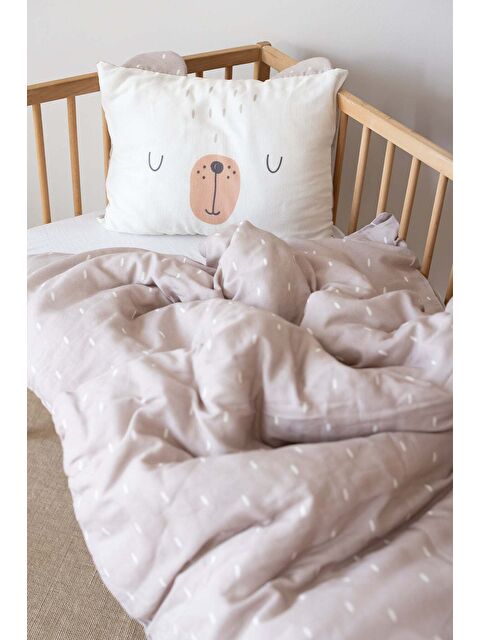 İrya Tiny Bear Organik Pamuk Müslin Çocuk Nevresim Takımı Bej - S000503740-19928