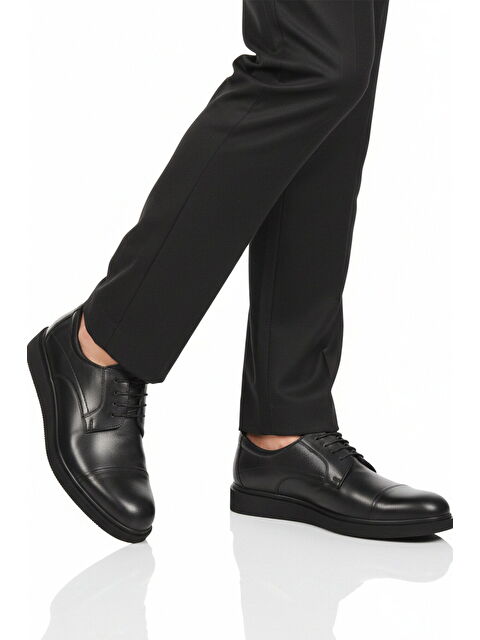 Ayakmod Siyah Baskılı Hakiki Deri Erkek Casual Ayakkabı 917 M - S000514471-22238