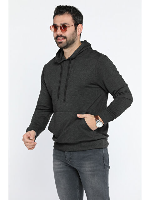 Mishar İtalia Kapüşonlu Kanguru Cepli  Erkek Hoodie - S000324290-29666