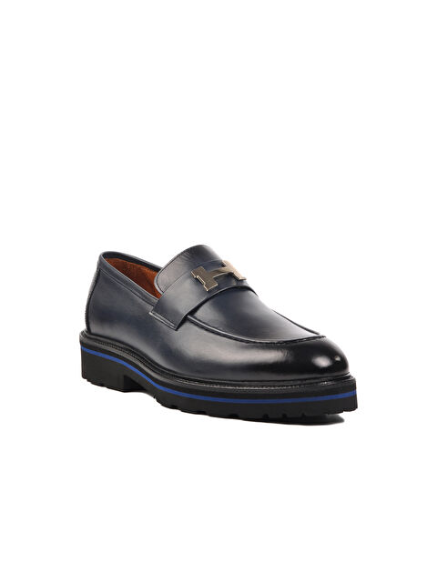 Ayakmod Lacivert Hakiki Deri Erkek Loafer Ayakkabı Premium 2871 M - S000299327-24072