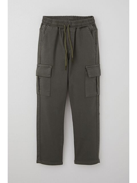 Breeze Erkek Çocuk Pantolon Kargo Cepli Beli Lastikli Haki Yeşil (6-10 Yaş) - S000377896-18547