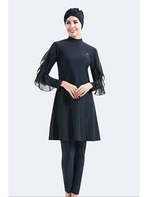 C&City Tam Kapalı 4 Lü Tesettür Mayo C14052 Siyah - S000215960-19351