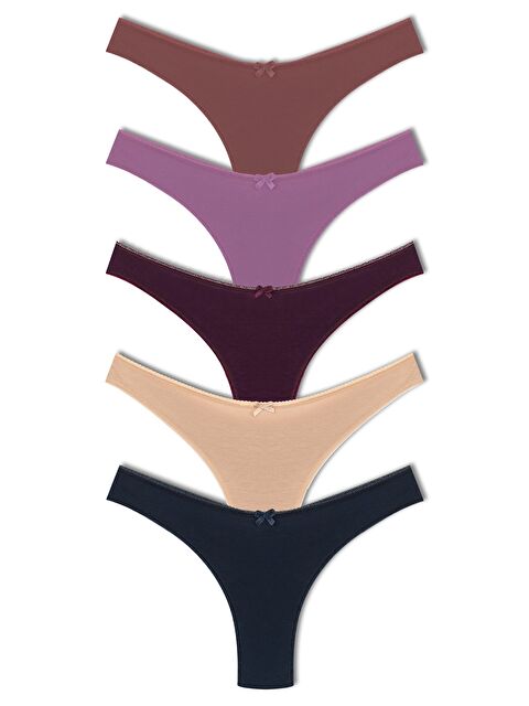 Hnx Pamuklu Yüksek Bel Brazil Kadın Külot 5'li - S000125564-37351