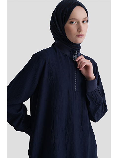 ARMİNE Fermuarlu Uzun Tunik Lacivert