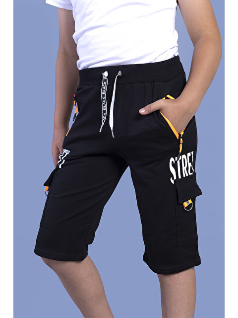 Toontoykids Erkek Çocuk Cep Detaylı Baskılı Kapri - S000360597-19351