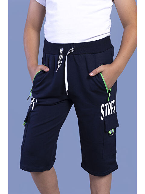 Toontoykids Erkek Çocuk Cep Detaylı Baskılı Kapri - S000360597-21164