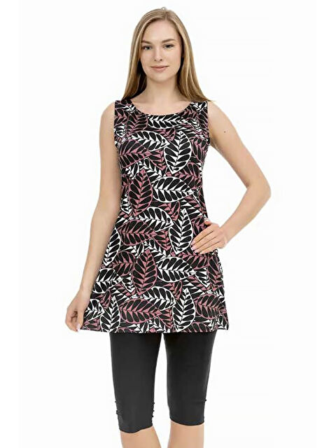 Remsa Sıfır Kol Taytlı Yarı Kapalı Mayo 116-511 Siyah - S000347403-19351