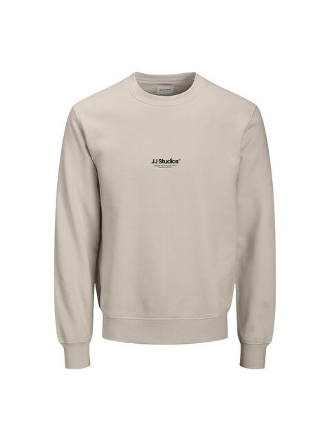 Jack & Jones Soho Crew Neck Erkek Bej Yuvarlak Yaka Sweatshirt