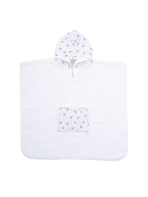 İrya Birdie Organik Pamuk Müslin Detaylı Çocuk Panço Beyaz - S000503744-20063