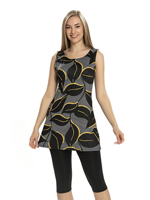 Remsa Sıfır Kol Taytlı Yarı Kapalı Mayo 152-506 Siyah - S000347410-19351