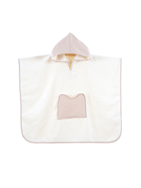 İrya Joy of Colors Organik Pamuk Müslin Detaylı Çocuk Panço Bej - S000503741-19928