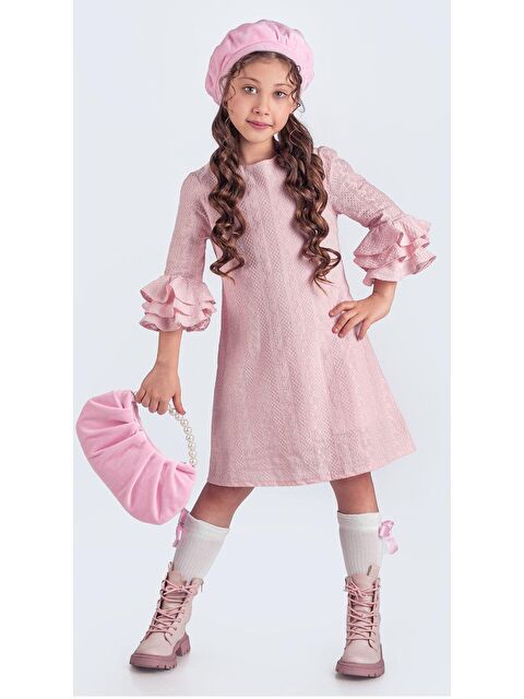 Mnk Baby & Kids Miss Clarice Kız Çocuk Fransız Bere, Çanta, Çorap Ve Elbise Takım M00704 - S000388578-20024