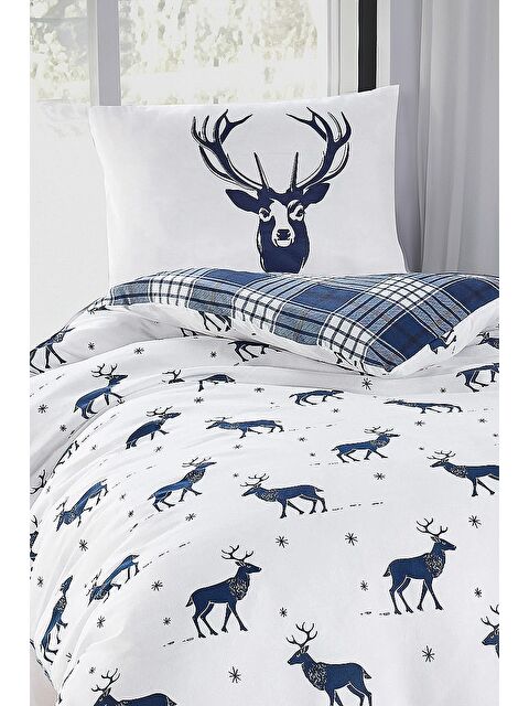 UPSTYLE Junior Nevresim Seti Tek Kişilik Geyik Lacivert - S000291548-21164