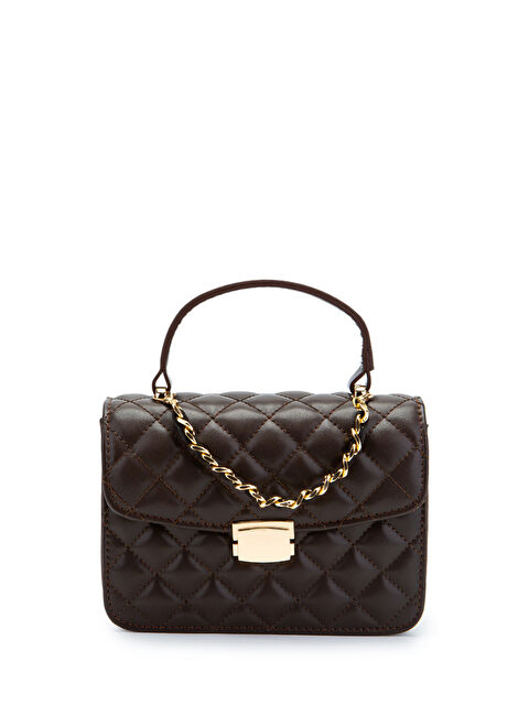 Minebag Gold Zincir Charm Detaylı Isabella Kadın Çapraz Çanta Kahverengi - S000519105-19413