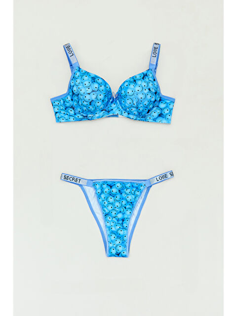 Fullamoda Gülen Yüz Baskılı Dolgulu Sütyen Takım - S000274009-17234