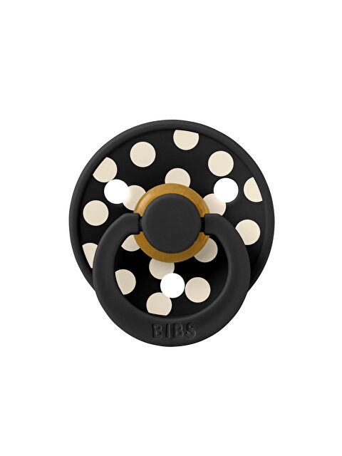 Bibs Studio Polka Big Kauçuk Emzik -Black Ivory-0-6 Ay