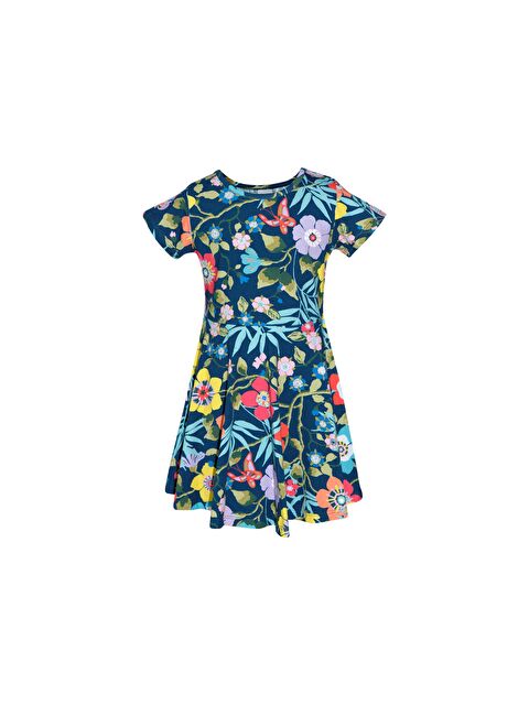 Lovetti Kız Çocuk Desen Kısa Kol Kloşe Etek Elbise - S000245069-23173