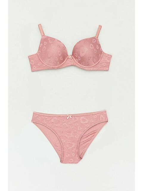 Fullamoda Kalp Desenli Dolgusuz Sütyen Takım - S000274014-20028