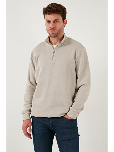 Buratti Pamuklu Relaxed Fit Yarım Fermuarlı Sıfır Yaka Örme Sweat 5901076 - S000439373-25636