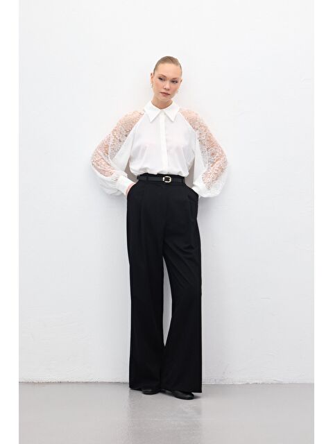 SATEEN Lena Palazzo Pantolon - Siyah - S000503946-19351